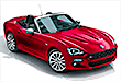 Fiat 124 Spider Cabrio in Vilamoura, Algarve Portugal